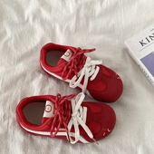 泡芙阿甘鞋 喜叔丑萌红色苹果德训鞋 夏季 透气薄底板鞋 女款 2025新款