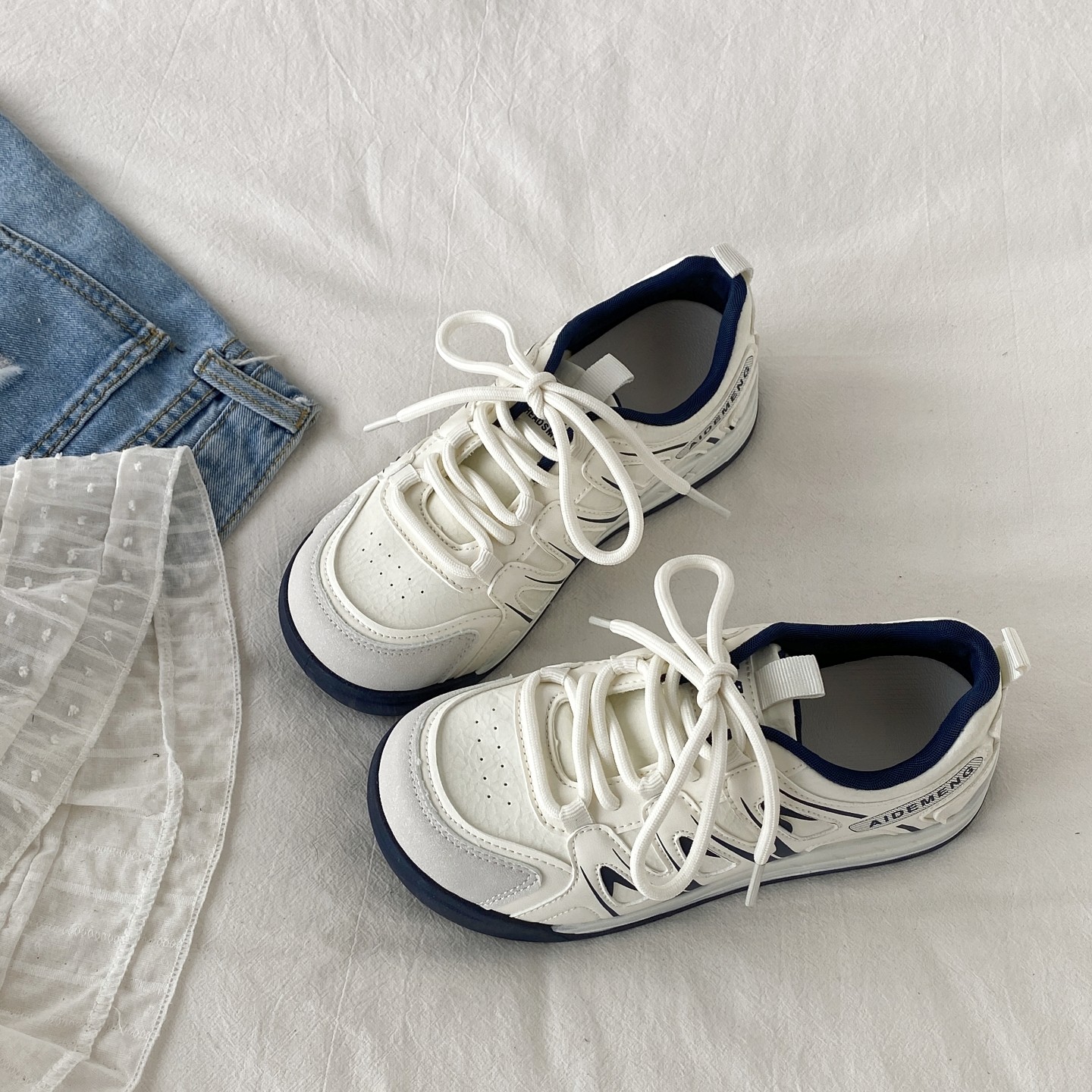 喜叔 丑萌小众厚底德训鞋女款春秋百搭运动板鞋ins韩系休闲小白鞋,女鞋,休闲板鞋,淘宝优惠券,粉丝福利购,淘宝优惠卷