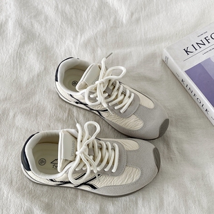 喜叔复古小众软底德训鞋女2025新款爆款休闲运动鞋厚底板鞋小白鞋