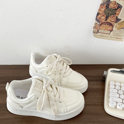 爆款小白鞋春秋百搭小众厚底板鞋