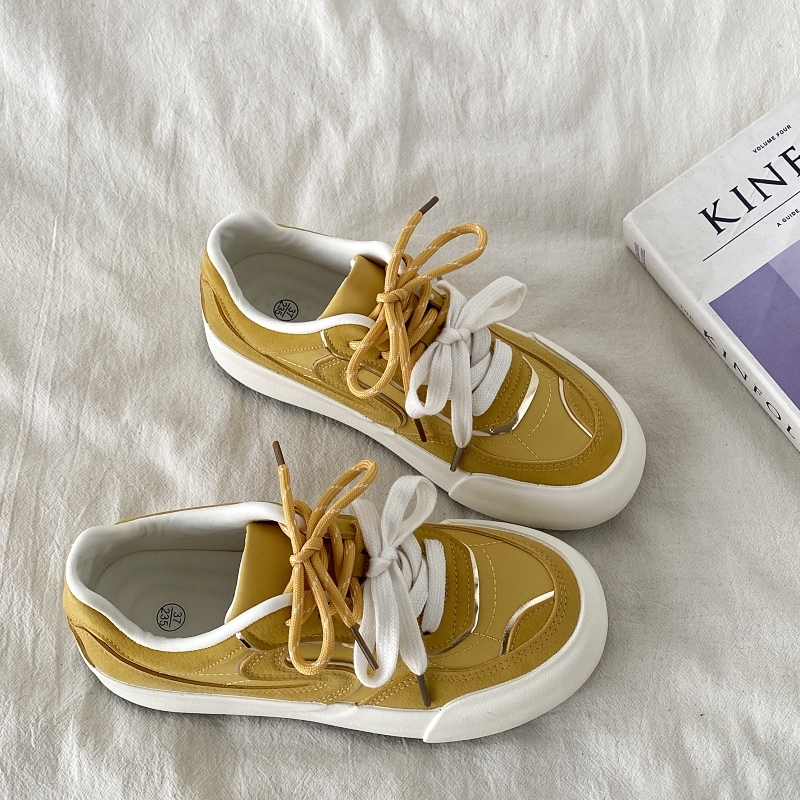爆款黄色板鞋小众设计感德训鞋潮