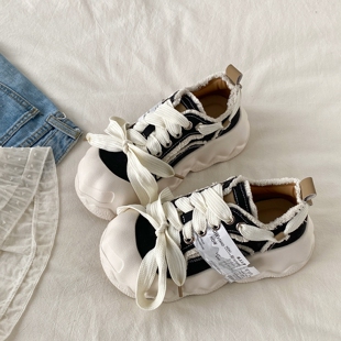 喜叔 小众厚底增高乞丐鞋女2025新款秋季丑萌松糕板鞋休闲运动鞋