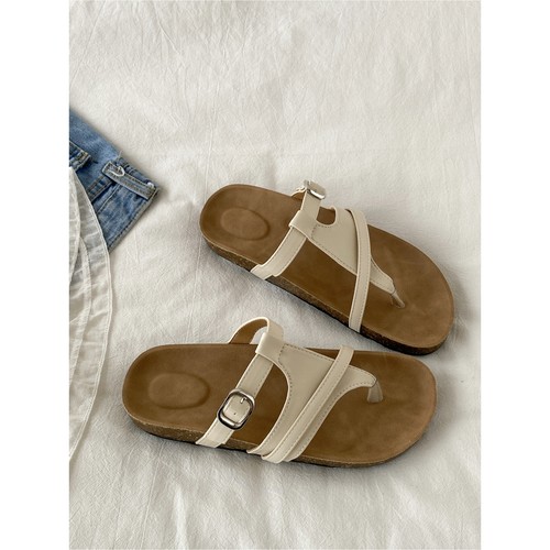 复古小众厚底勃肯凉拖鞋夹趾凉拖