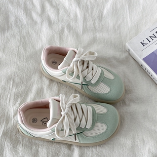 喜叔小众网孔透气板鞋女款2025夏季新款丑萌芒果头德训鞋小白鞋子