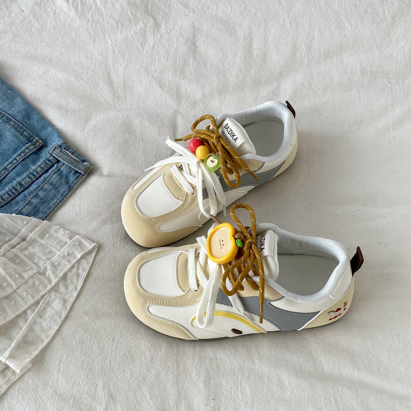 喜叔小众设计感德训鞋女早春2026新款可爱苹果小白鞋运动休闲板鞋,女鞋,德训鞋,淘宝优惠券,粉丝福利购,淘宝优惠卷