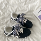 平底阿甘板鞋 喜叔 新款 休闲运动鞋 小众黑色芭蕾德训鞋 女2025春季