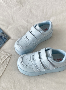 喜叔chic小众蓝色面包鞋女2026春季新款魔术贴厚底板鞋运动休闲鞋