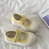 厚底松糕鞋 喜叔 子 2025新款 玛丽珍大头鞋 丑萌镂空魔术贴板鞋 女款