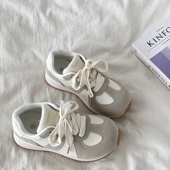 女2025春季 新款 厚底休闲老爹鞋 喜叔丑萌大头阿甘运动鞋 复古德训鞋