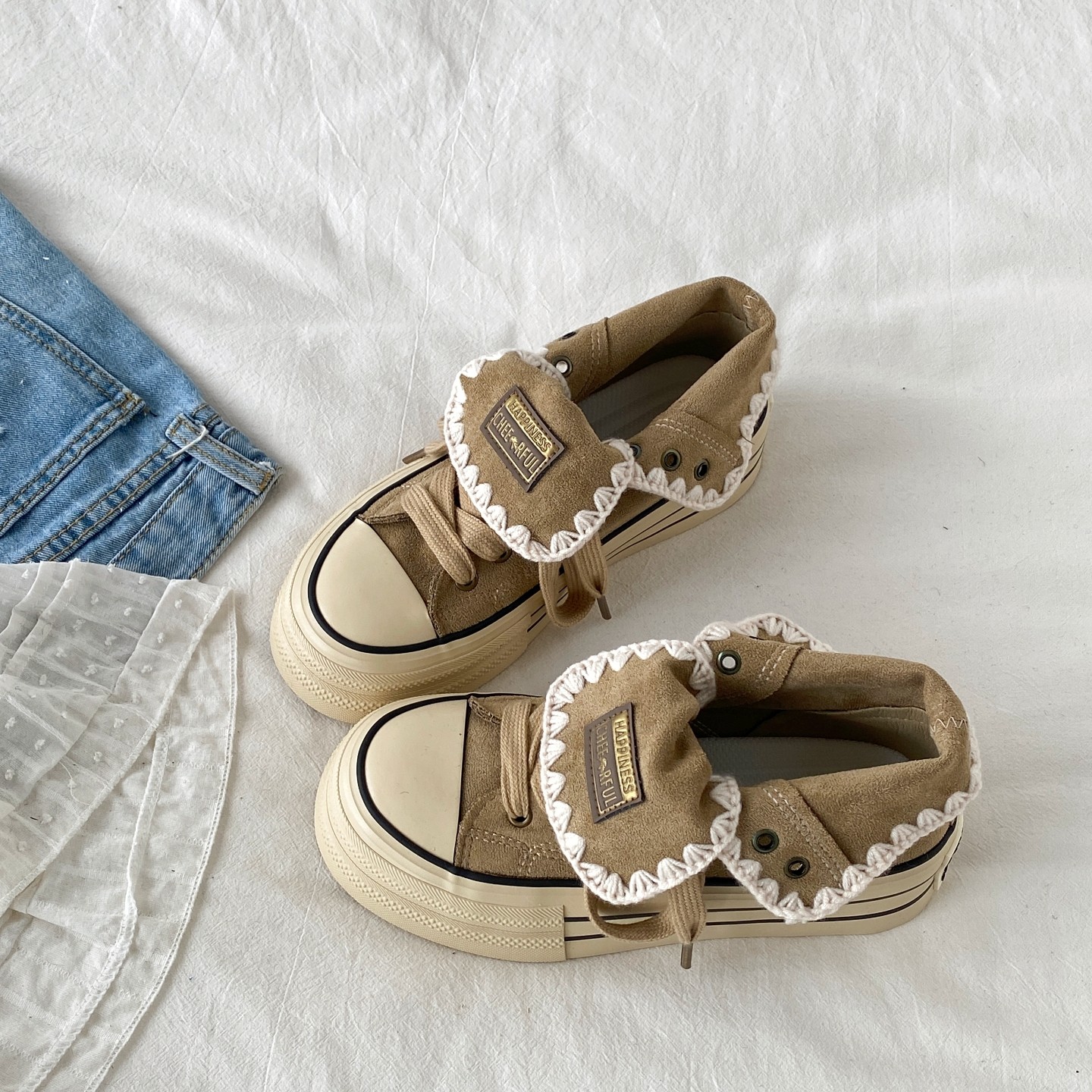 喜叔两穿厚底高帮帆布鞋女2025新款秋冬复古百搭小众板鞋休闲鞋子,女鞋,休闲板鞋,淘宝优惠券,粉丝福利购,淘宝优惠卷