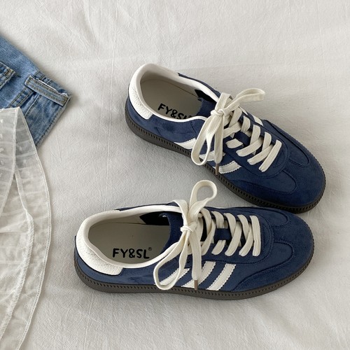 复古美式藏青色德训鞋阿甘运动鞋