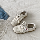 女2026春季 新款 复古百搭软底阿甘鞋 喜叔德训鞋 系带休闲运动小白鞋