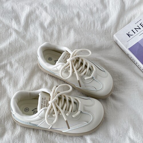 芒果头德训小白鞋复古厚底板鞋子