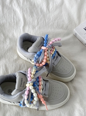 喜叔小众灰色厚底板鞋女2025新款春季百搭chic鞋子复古休闲面包鞋