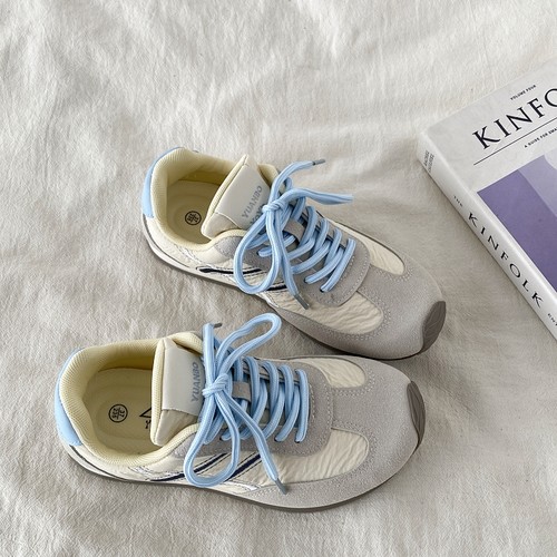 爆款拼色德训鞋复古厚底运动板鞋