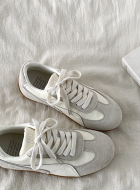 喜叔复古软底德训鞋女2025春季新款轻便平底休闲阿甘鞋运动小白鞋