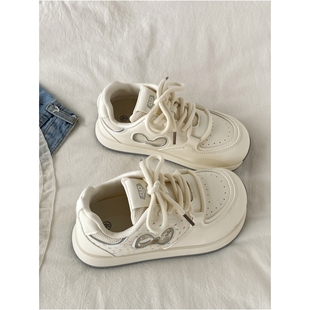 女款 面包鞋 夏季 厚底休闲运动鞋 百搭配裙子板鞋 喜叔丑萌大头小白鞋