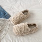 喜叔 秋冬外穿保暖防滑棉拖鞋 羊羔毛厚底包头毛毛拖鞋 女2025新款