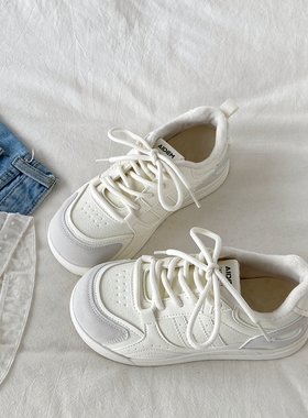 喜叔复古白色加绒保暖德训鞋女款秋冬百搭二棉小白鞋休闲运动板鞋