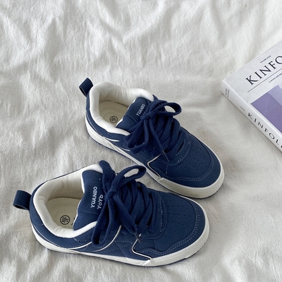 小众藏青色厚底板鞋美式面包鞋子