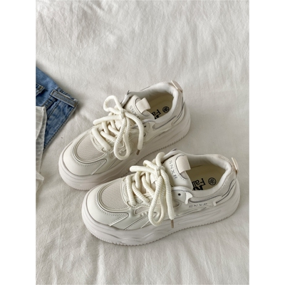 厚底增高小白鞋网面透气休闲板鞋