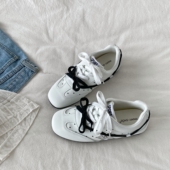 喜叔 复古休闲运动板鞋 小众白色星星德训鞋 女ins潮百搭平底小白鞋