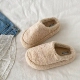 喜叔 秋冬外穿一脚蹬保暖棉拖鞋 复古白色厚底毛毛拖鞋 女2025新款