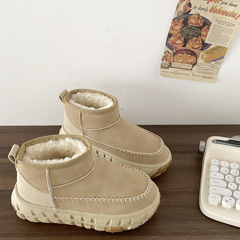 轮胎底雪地靴冬季皮毛一体雪地棉