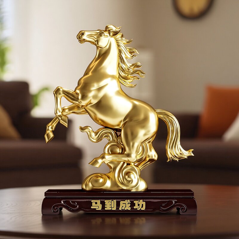 2026新款马到成功新年摆件客厅酒柜玄关电视柜装饰品摆设办公室