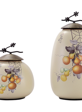 新中式玄关装饰陶瓷摆件客厅电视柜五福临门平安花瓶高档乔迁礼品