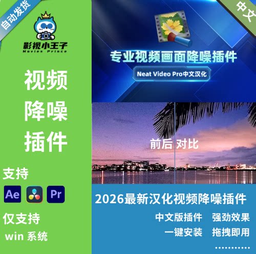PR/AE/达芬奇 中文视频降噪插件 win系统一键安装版