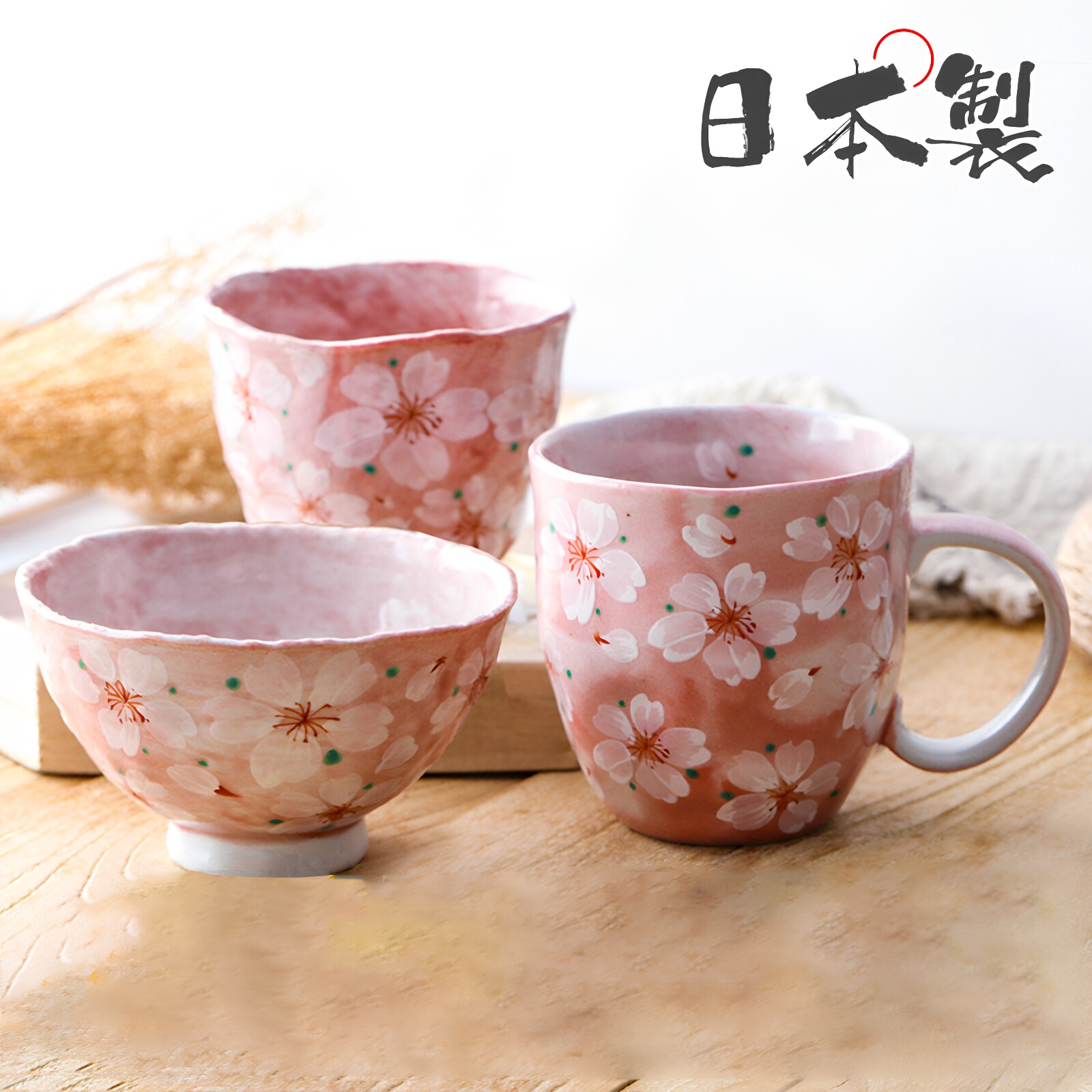 Bloom日本进口美浓烧花凛餐盘餐具 高颜值日式樱花菜盘子碟子Lr