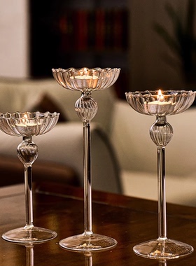 SHPIN MX欧式高脚条纹烛台家居装饰摆件婚庆用品浪漫烛光晚餐烛台