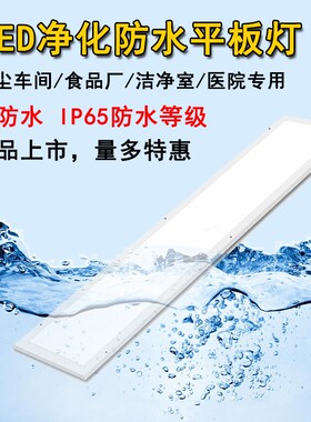 300*1200led净化洁净平板灯防水灯无尘车间食品厂医院明装吸顶薄