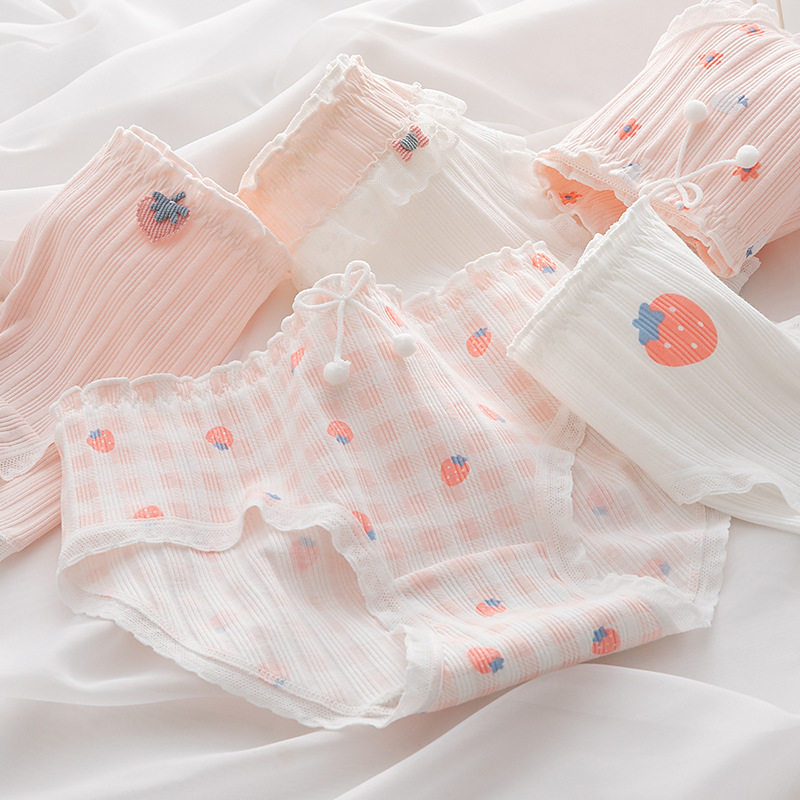 少女内裤2021年新款纯棉蓝白条纹大童12周岁以上13初中学生女孩15