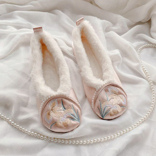 茶艺师布鞋 复古民族风绣花鞋 加绒老北京棉鞋 国风汉服鞋 冬 女旗袍鞋