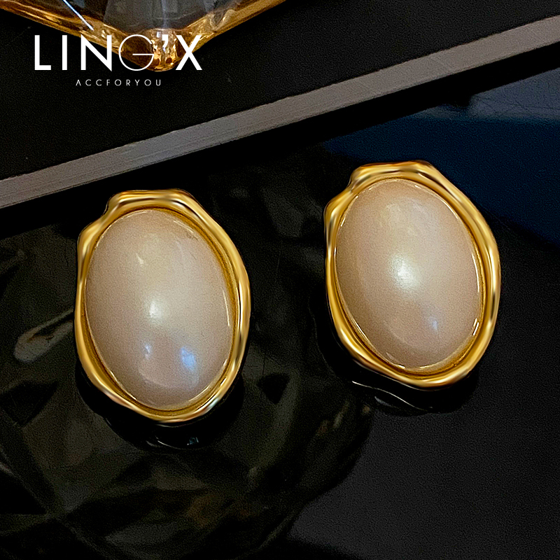 玲秀法式复古小香风珍珠耳环