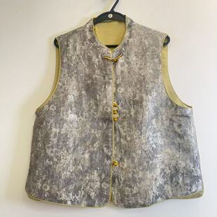 2025秋季新款中式国风立领盘扣提花设计感时尚百搭高级老钱风马甲