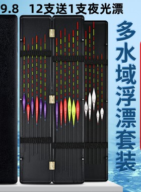 12支纳米浮漂套装组合全套成品高灵敏野钓浮漂纳米漂加粗醒目鱼漂
