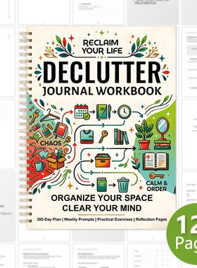 跨境新品 DECLUTTER JOURNAL WORKBOOK 365天整理日记工作薄