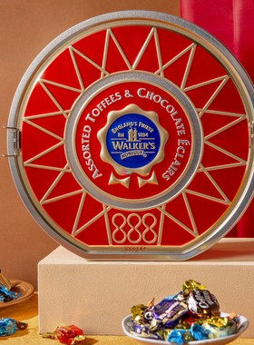 临期优惠英国零食糖果年货礼盒装Walkers沃尔克斯什锦太妃糖罐装