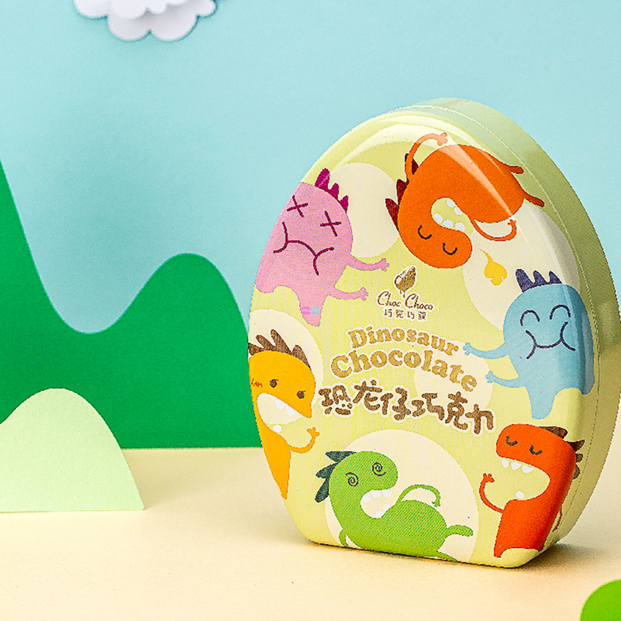 精致小礼品Choc Choco巧克巧蔻纯可可脂卡通恐龙巧克力礼盒装60g