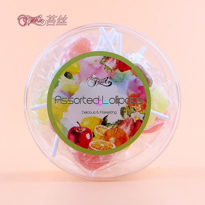 比利时原装进口零食糖果小硬糖lollipop苔丝什锦糖棒棒糖盒装200g