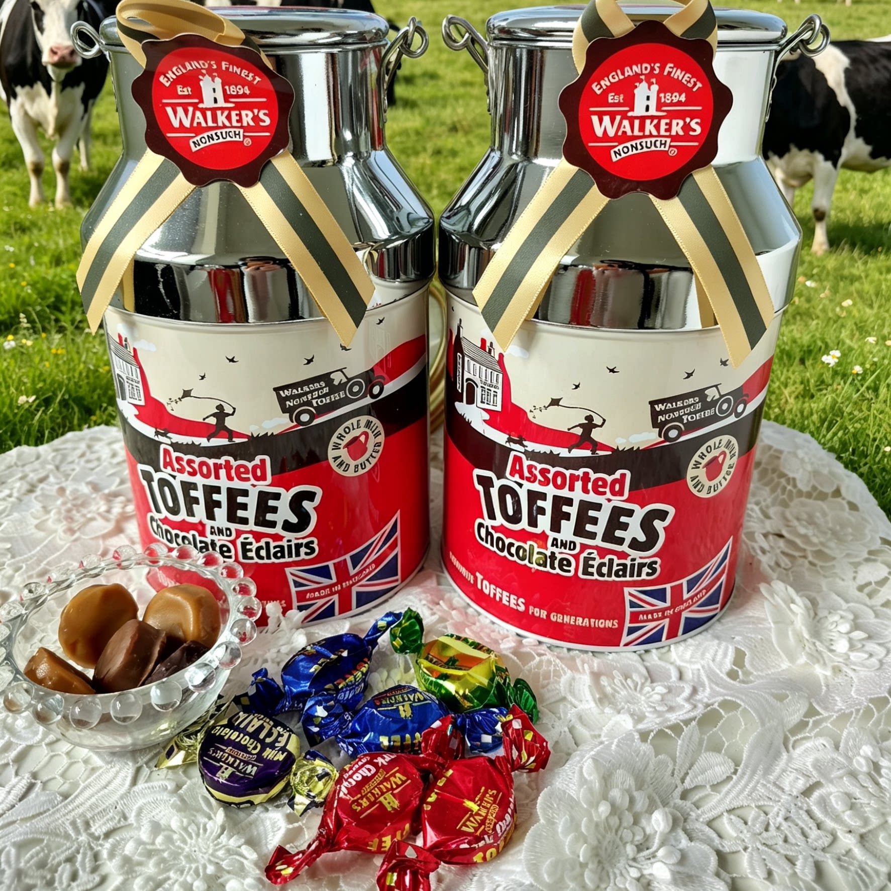 英国进口糖果软糖Walkers沃尔克斯什锦太妃糖礼盒装牛奶罐装300g