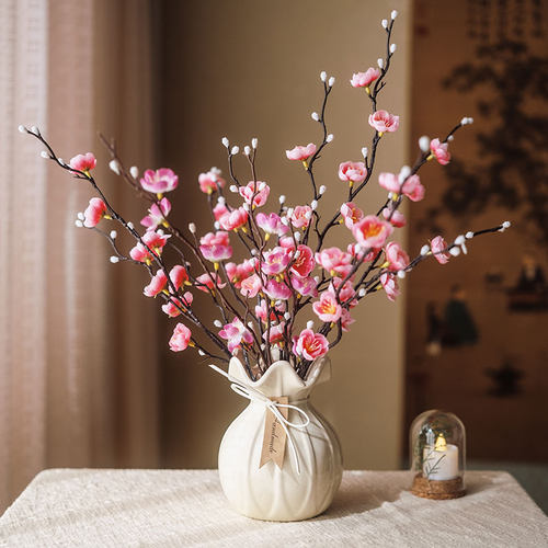仿真花假花腊梅花枝客厅茶室轻奢
