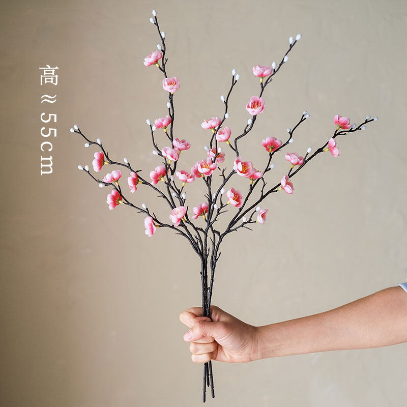 腊梅仿真花花枝摆设冬梅干花假花客厅摆件新中式茶几插花家具装饰