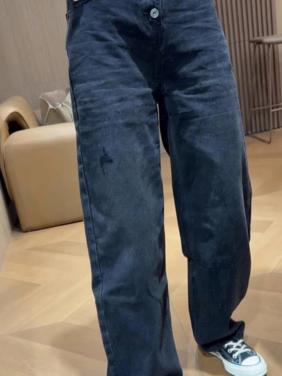 潮牌洋气女装高腰牛仔裤新款百搭时髦高级休闲垂感直筒宽松阔腿裤