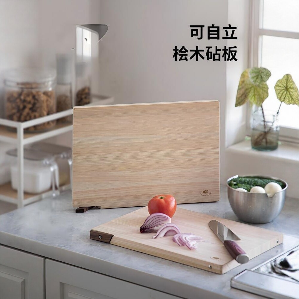 跨境可自立桧木砧板日式厨房切菜板加厚水果家用方形加厚实木案板