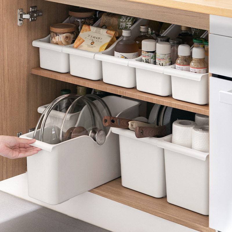 懒角落 厨房收纳锅盖架置物架塑料锅具 收纳架橱柜收纳盒储物架