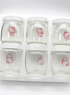 玻璃瓶有勺带盖密封慕斯烘焙模具有盖卡通耐高温双皮奶酸奶布丁杯